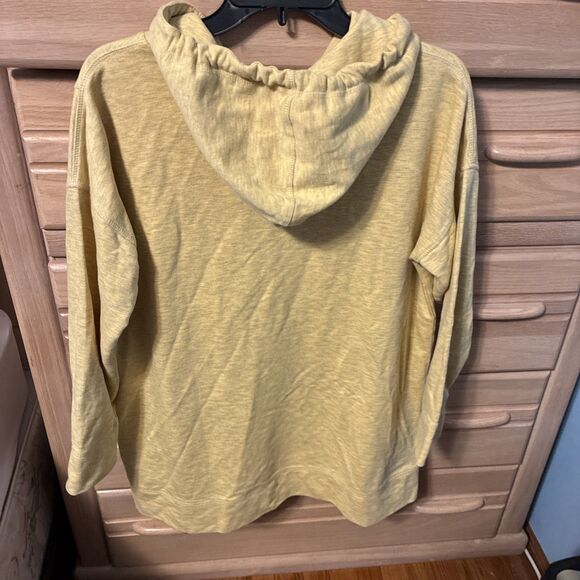Soft Surroundings Hoodie Womens PL Soho Tunic Heathered Yellow Pocket Knit - Picture 6 of 6